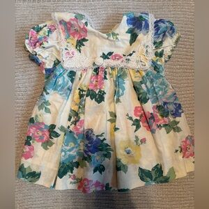 Floral Baby Dress with Lace Detail